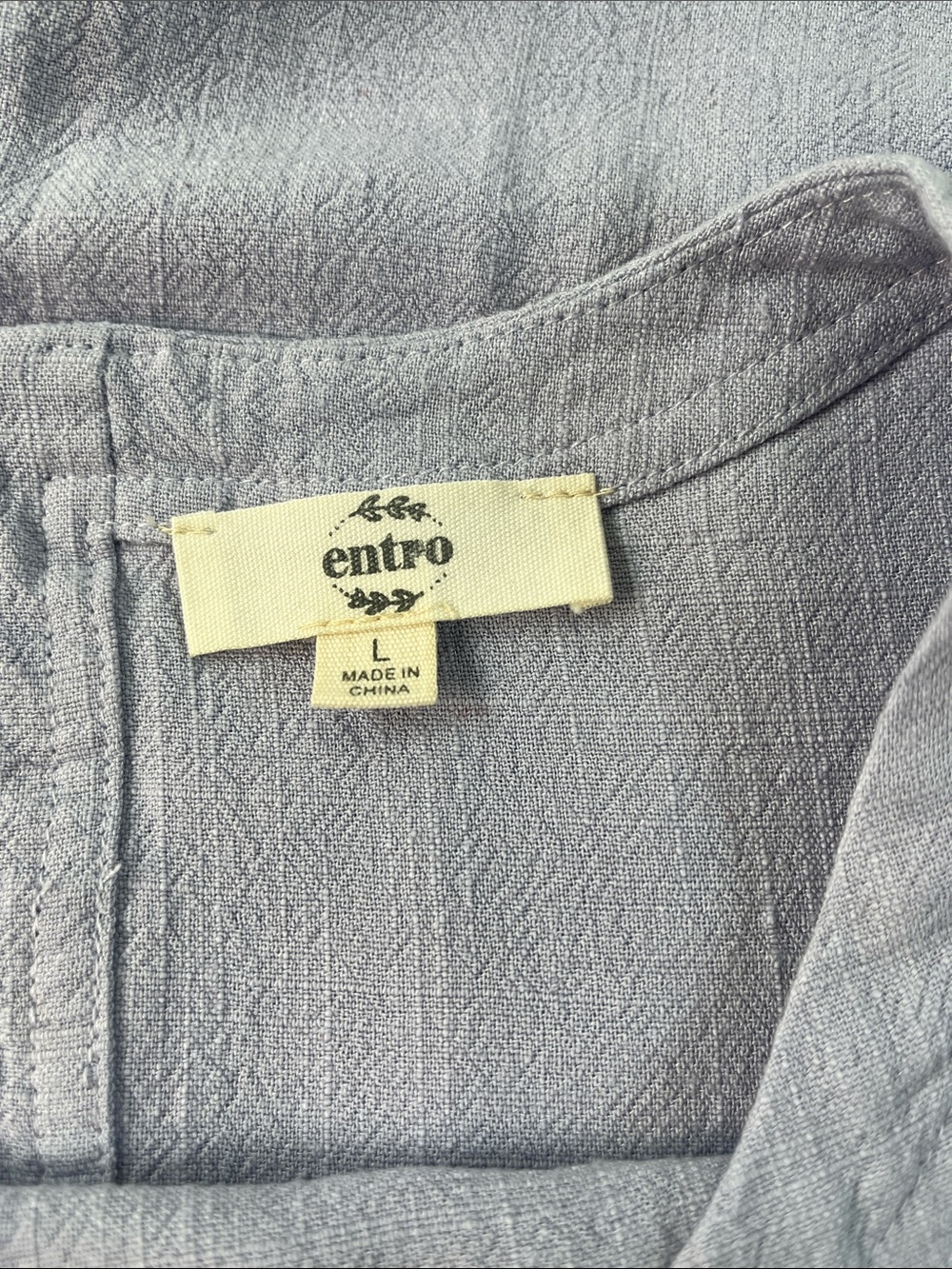 Entro Light Lavender Short Sleeve Peplum Blouse with Pocket Sz L - Picture 8 of 8